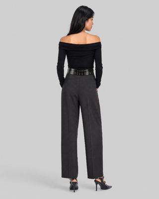 Black off-the-shoulder top