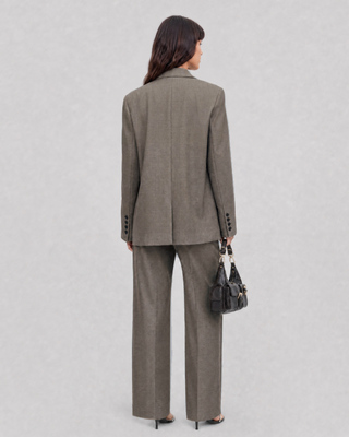 Oversized beige wool blazer
