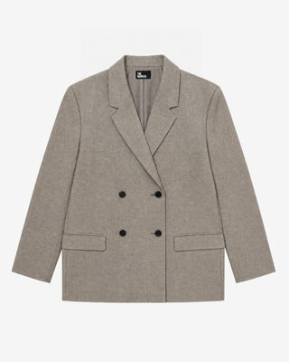 Oversized beige wool blazer