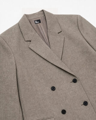 Oversized beige wool blazer
