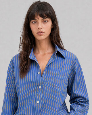 Navy-striped cotton shirt