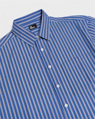 Navy-striped cotton shirt
