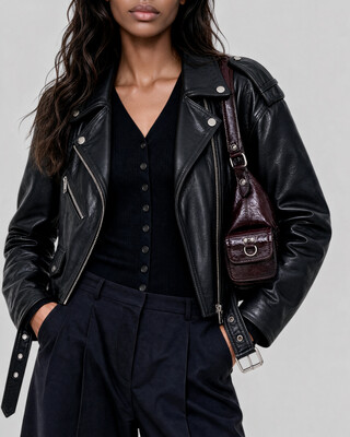 Black leather jacket