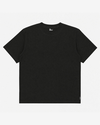 Black cotton crew-neck T-shirt