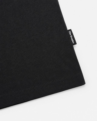 Fitted black cotton crew-neck T-shirt