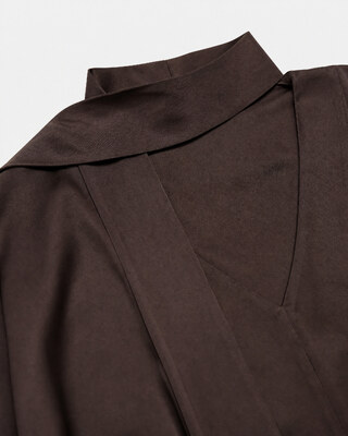 Top with a brown satin cravat