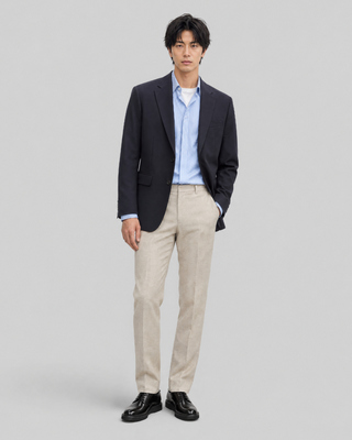 Navy semi-lined suit jacket