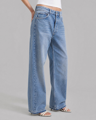 Light blue straight-leg jeans