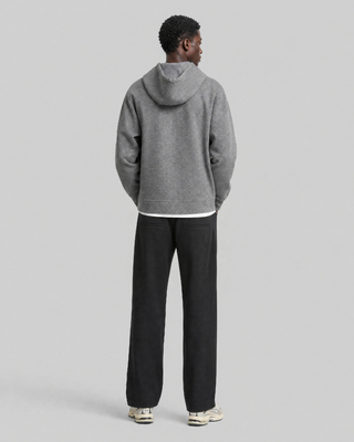 Gray reversible hooded sweatshirt