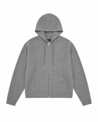 Gray reversible hooded sweatshirt