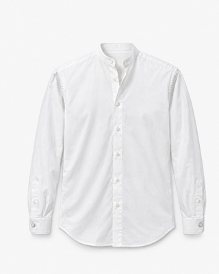Solid white shirt with an officer's collar
