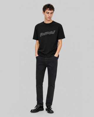 Black slim-fit jeans