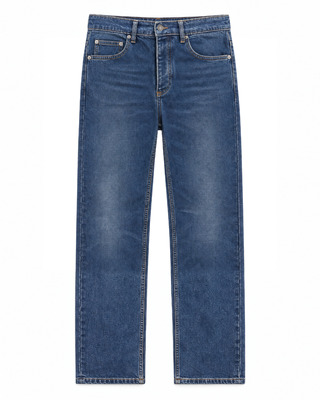 Medium-blue faded slim-fit jeans