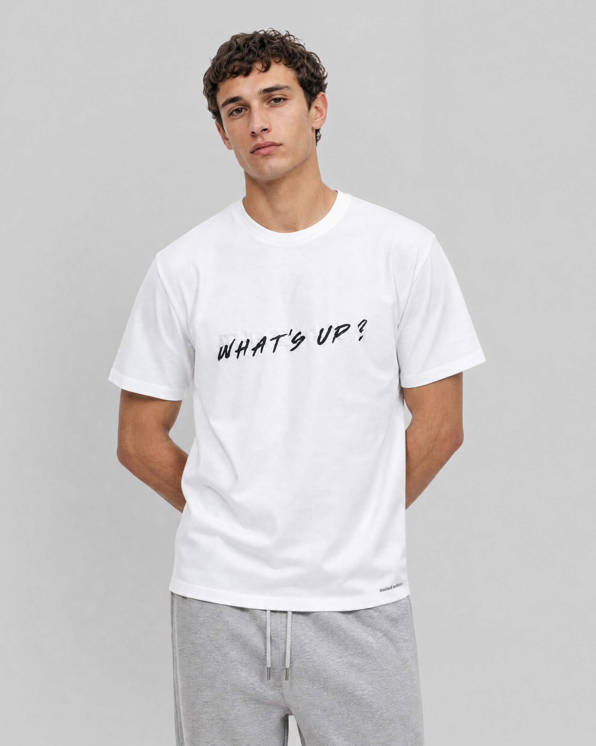 White 'What's Up' Unisex T-shirt