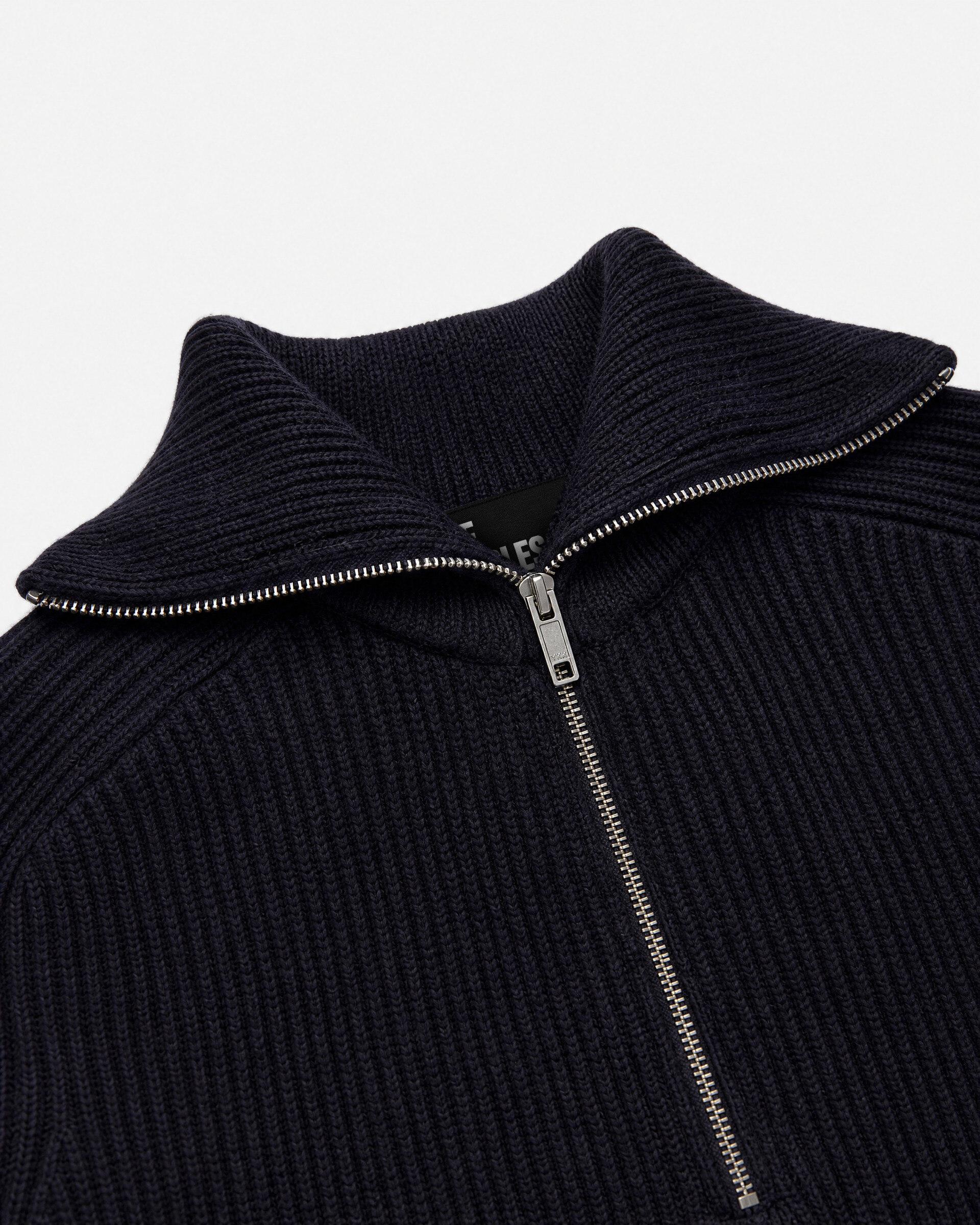 Navy Wool Trucker-Style Sweater