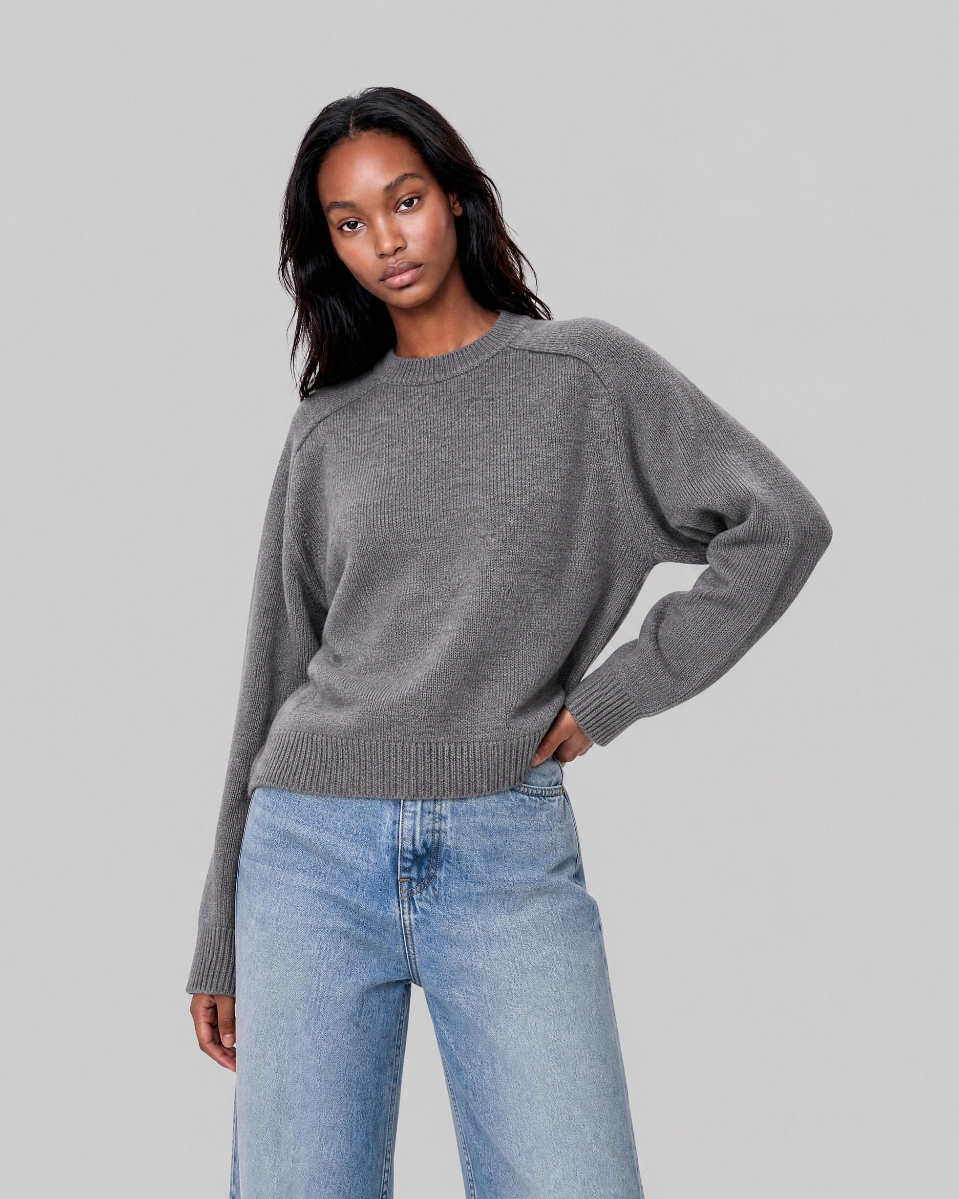 Gray Merino Wool Sweater