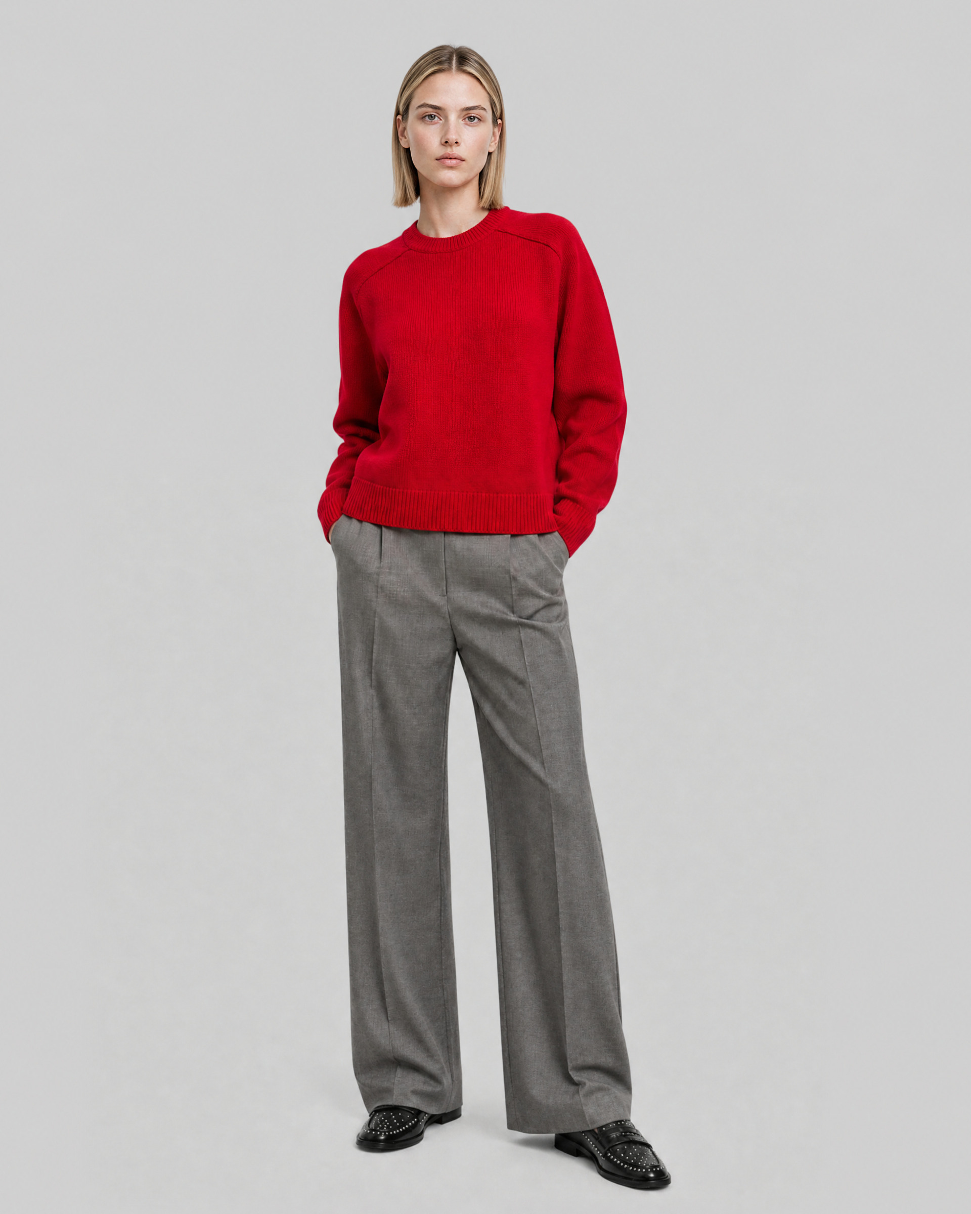 Red Merino Wool Sweater