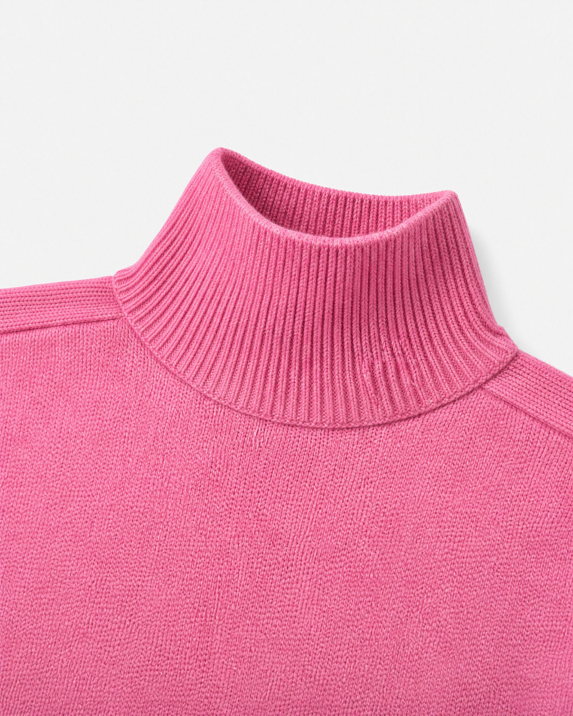 Pink Merino Wool High-Neck Sweater