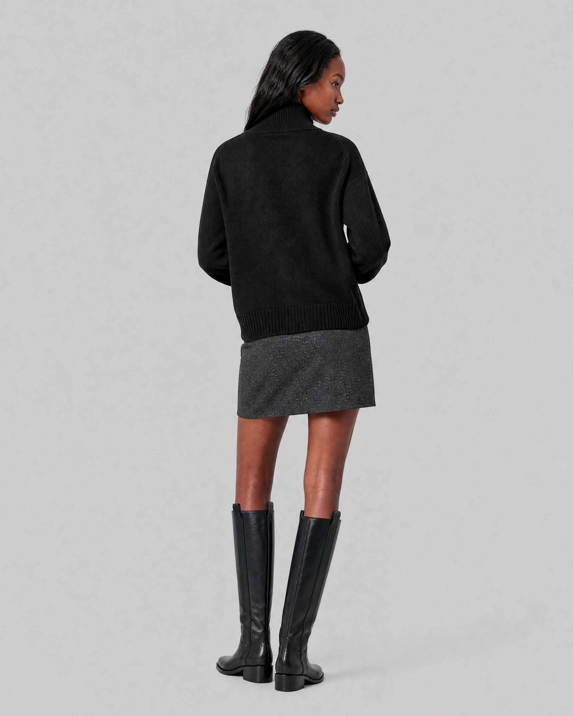 Black wool turtleneck sweater