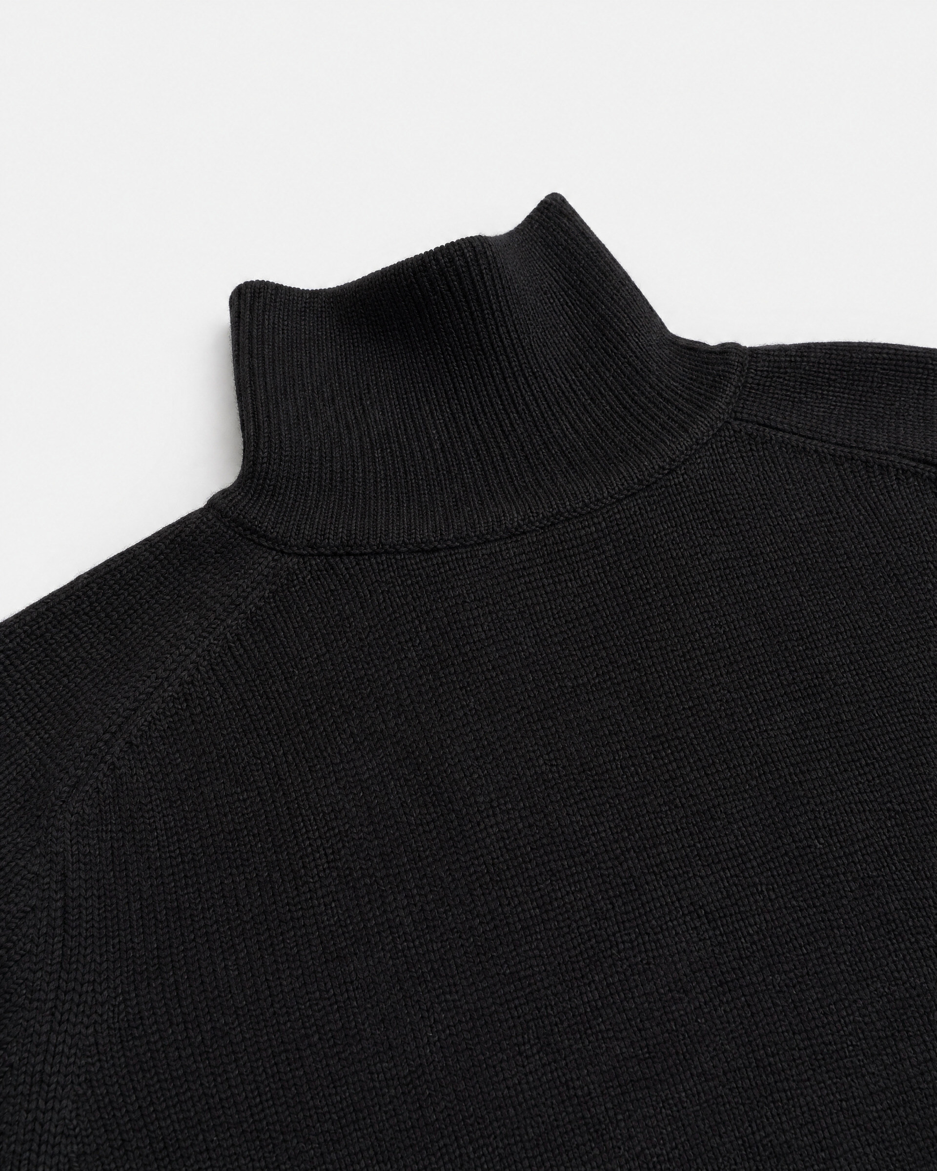 Black wool turtleneck sweater