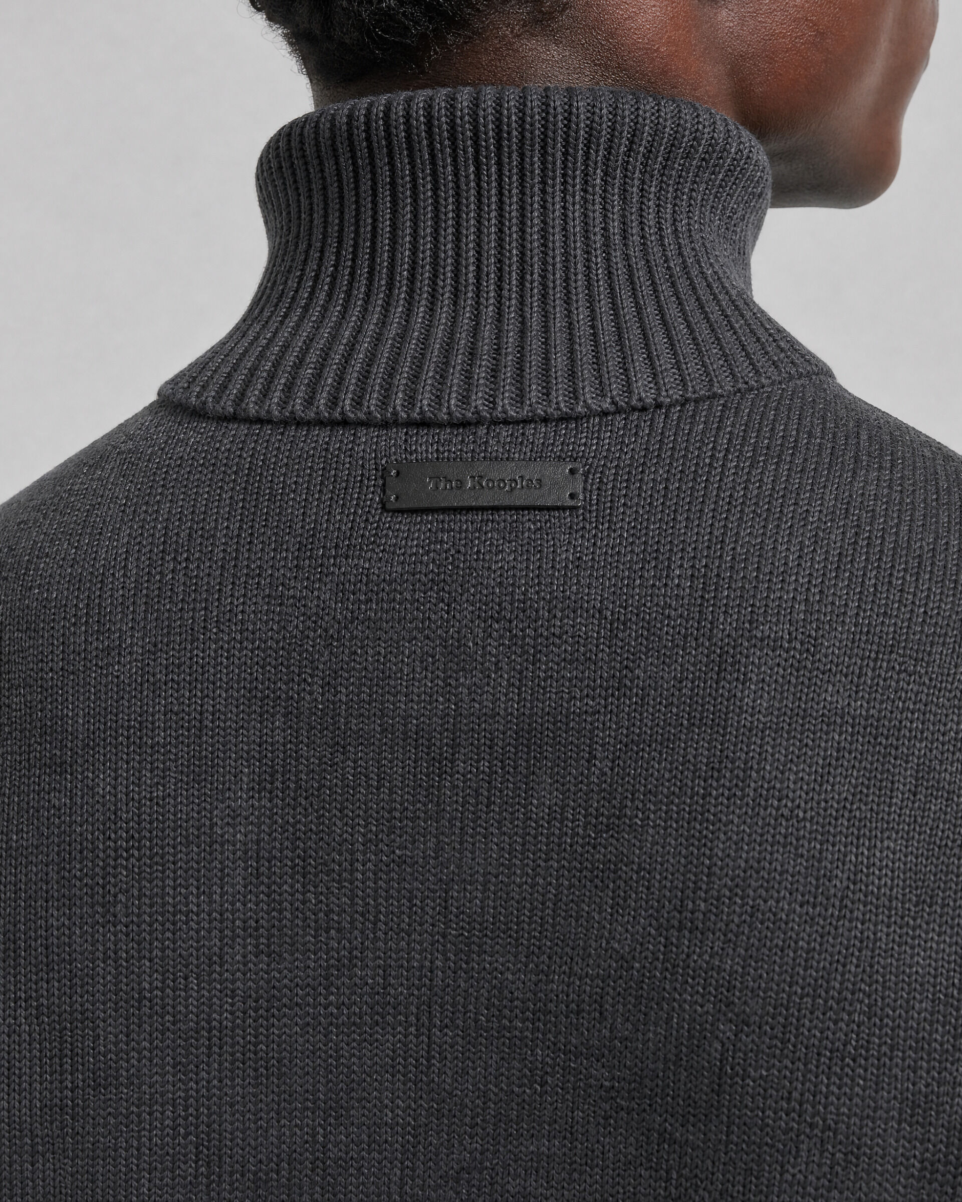 Grey Merino wool turtleneck sweater