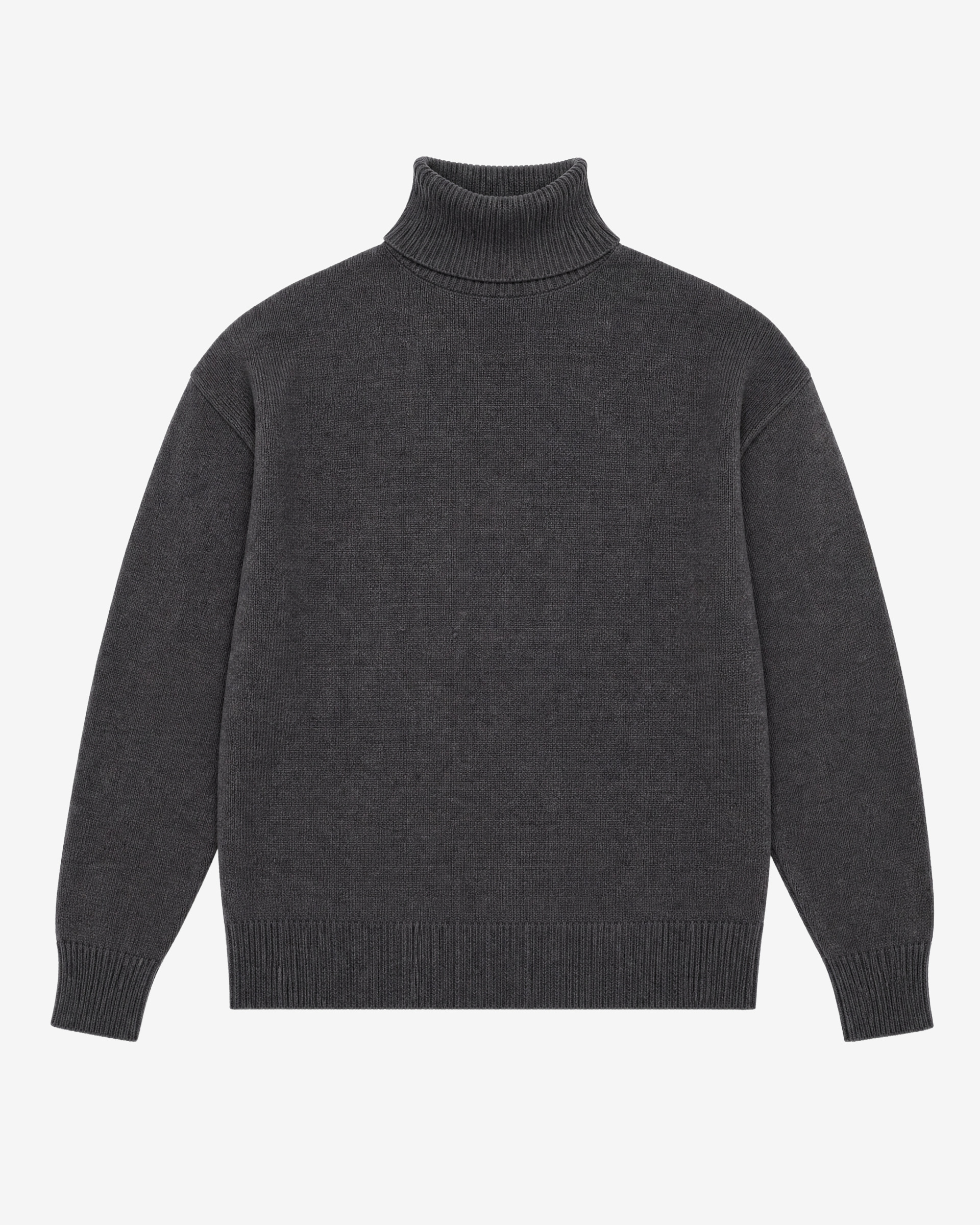 Grey Merino wool turtleneck sweater