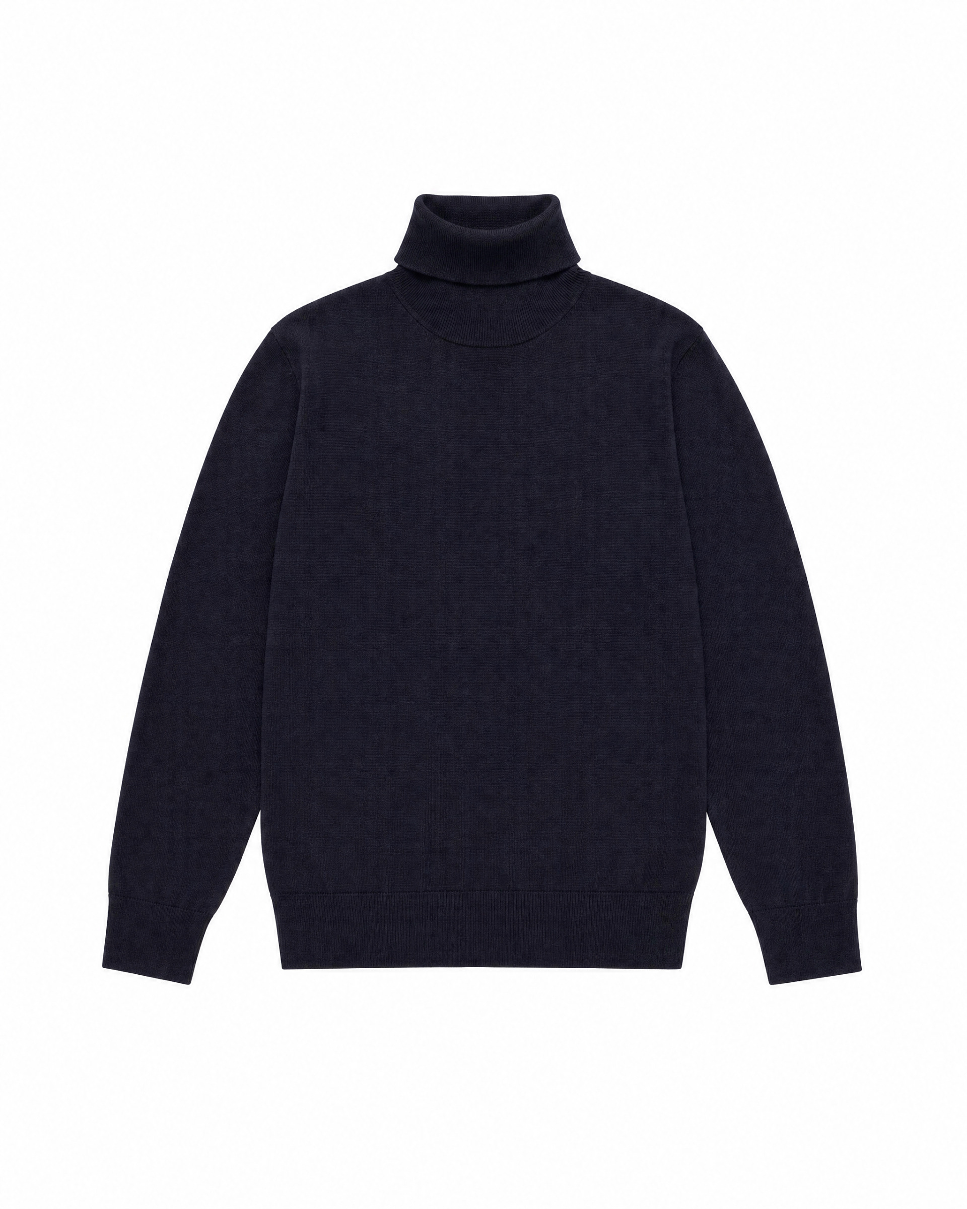 Navy Merino Wool Turtleneck Sweater