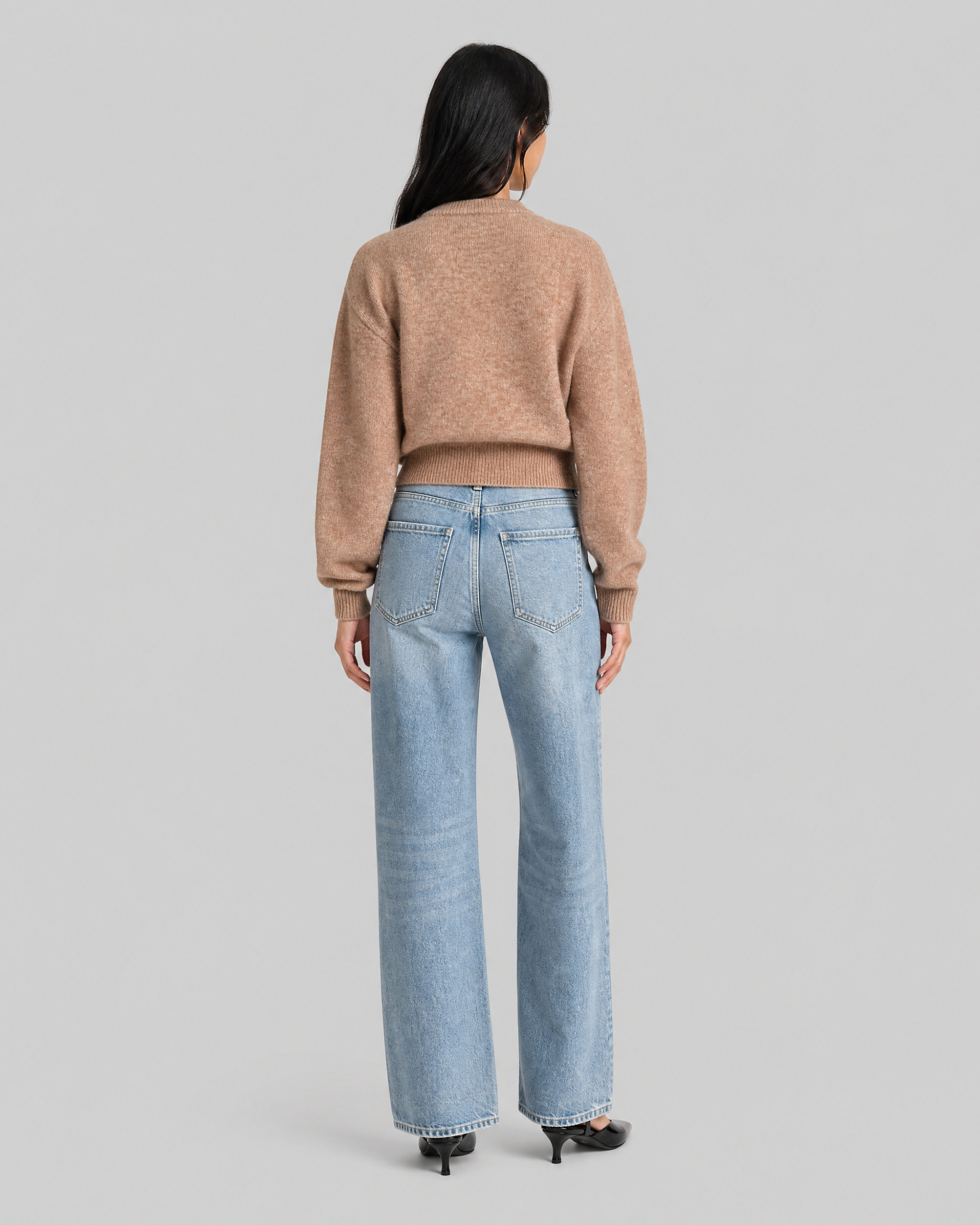 Beige Mohair-Blend Cardigan