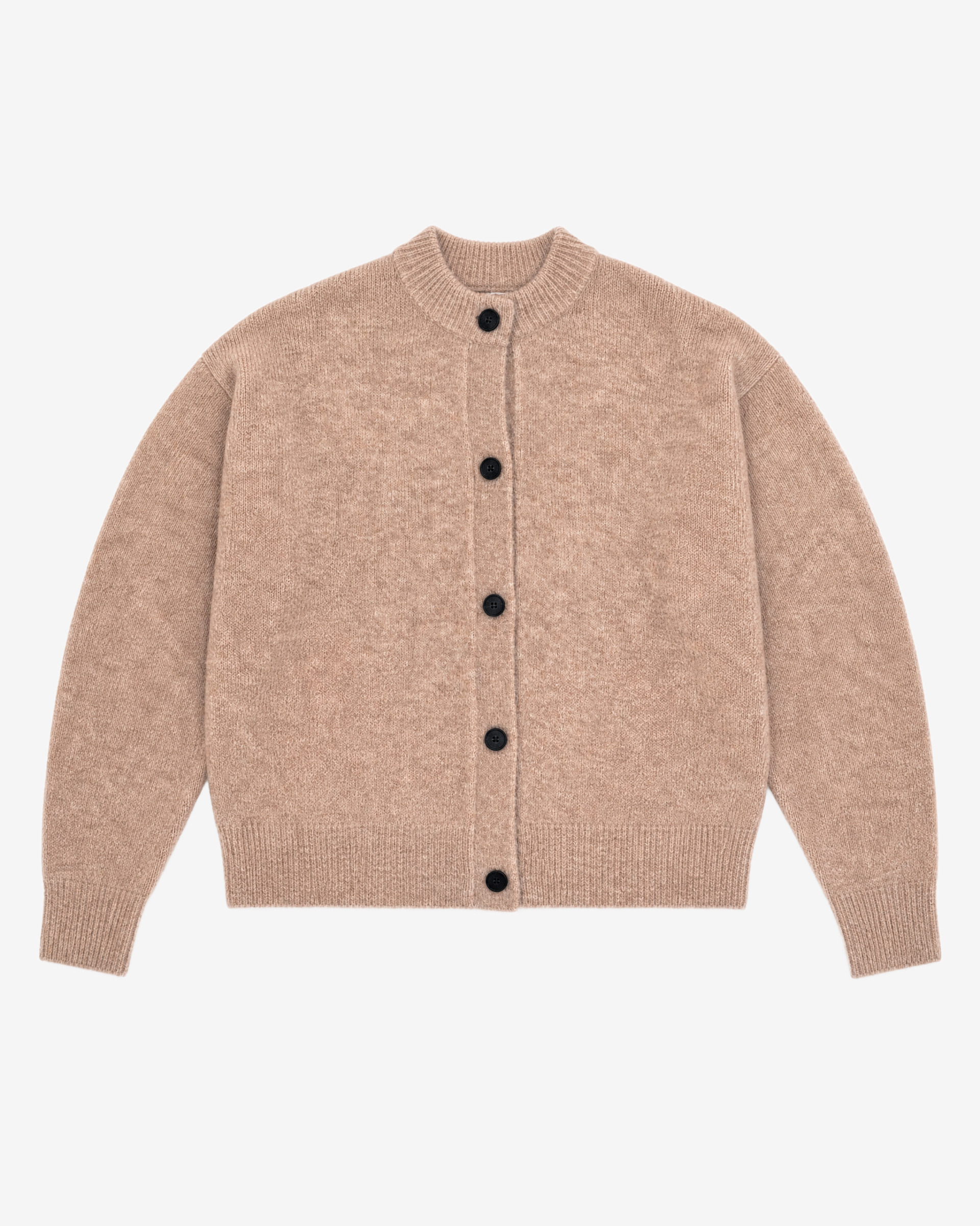 Beige Mohair-Blend Cardigan