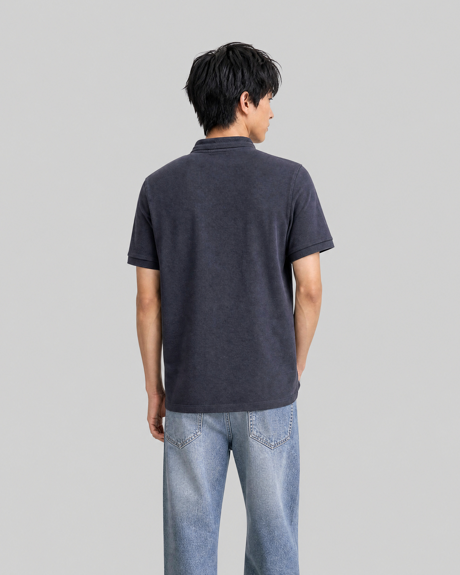 Navy Officer-Style Polo Shirt