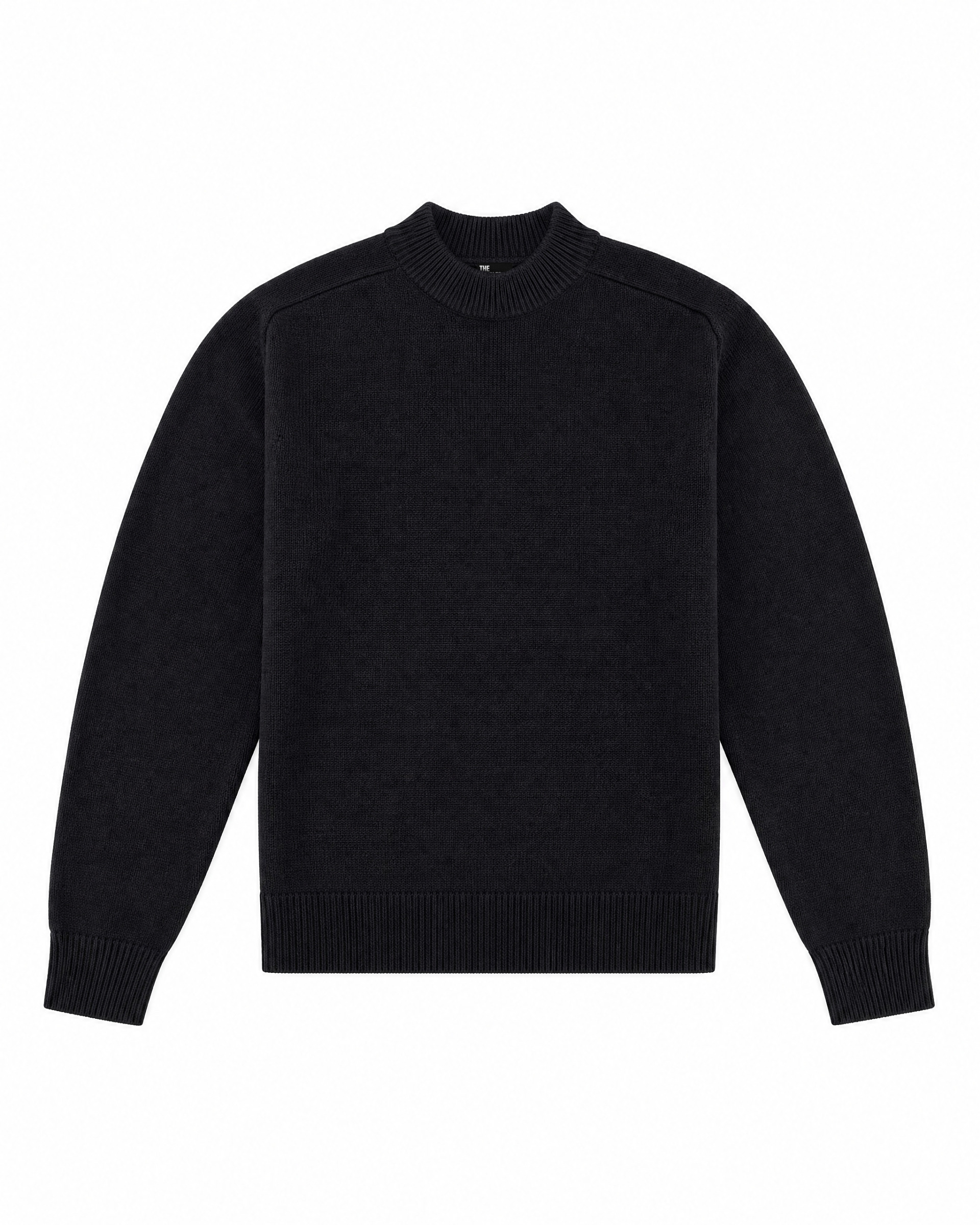 Black wool crewneck sweater