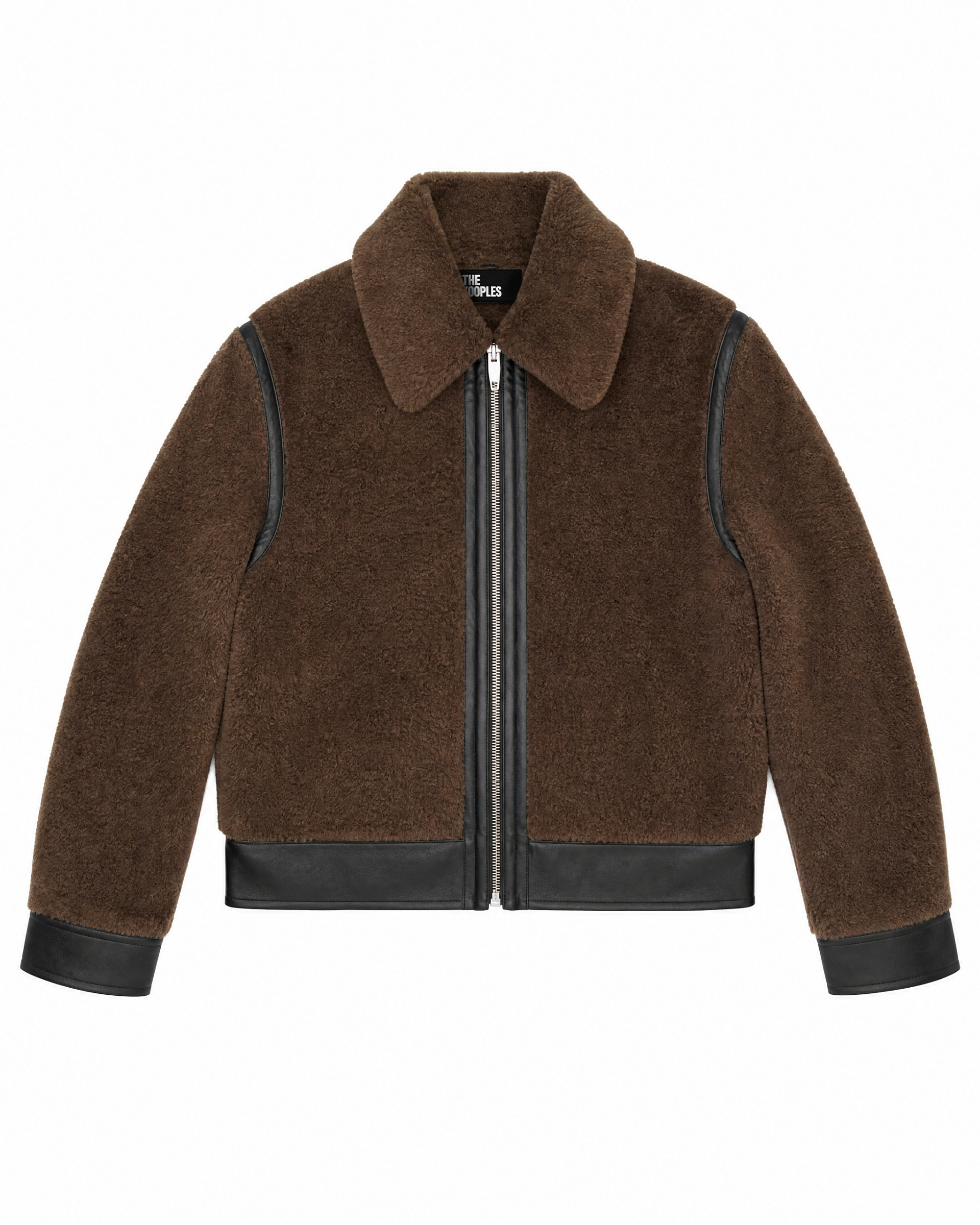 Reversible faux fur jacket in khaki and black