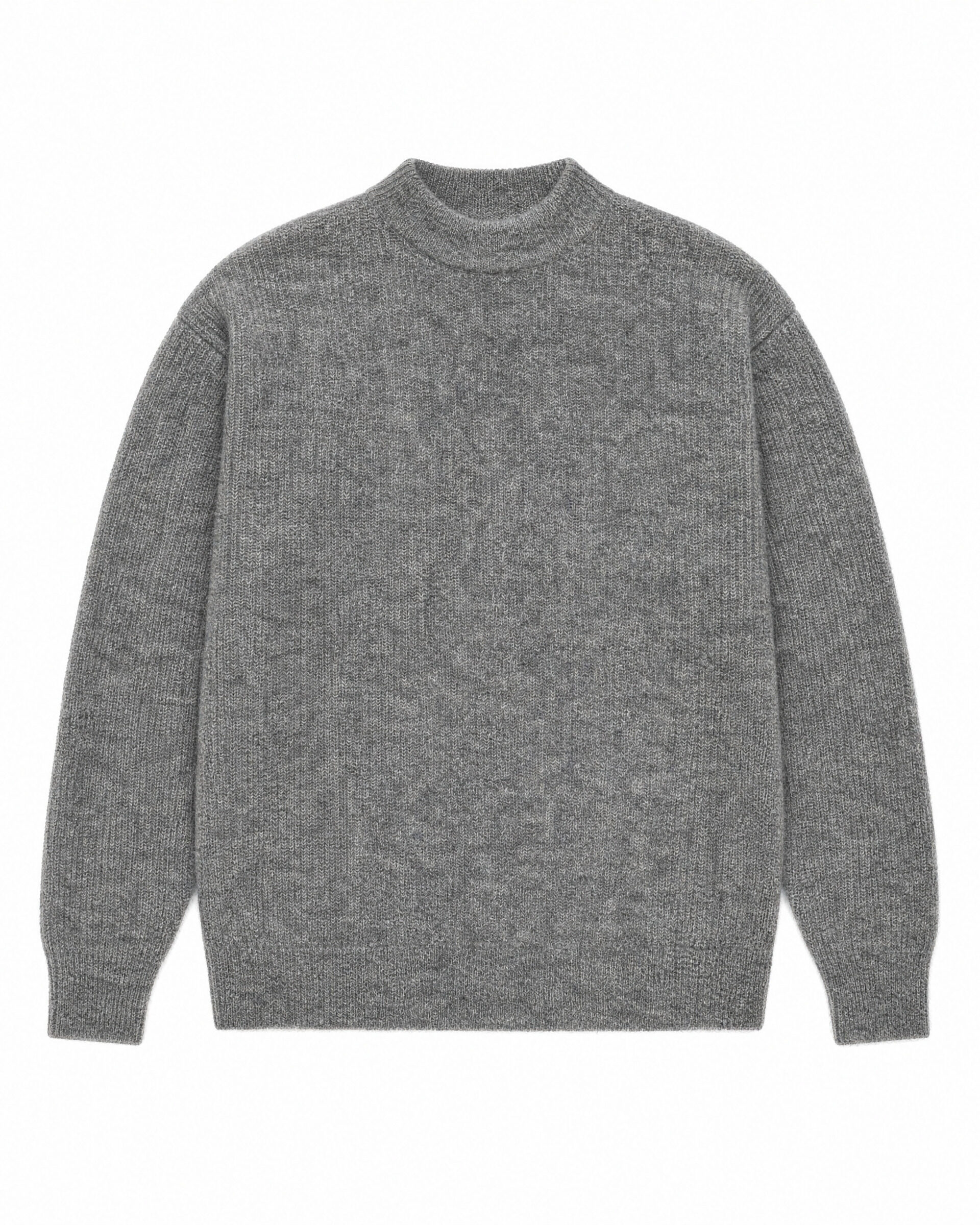 Gray mohair crew-neck sweater