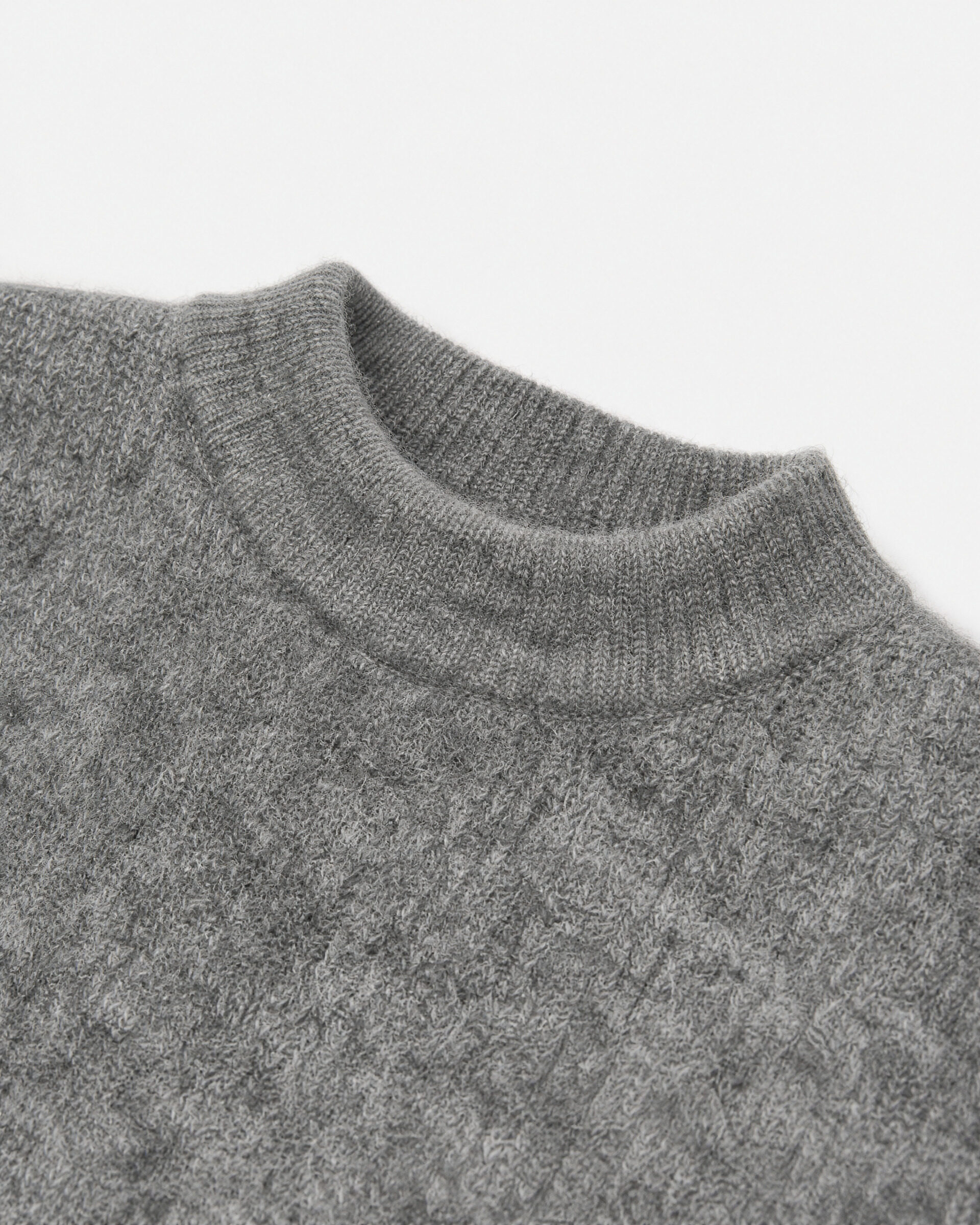 Gray mohair crew-neck sweater