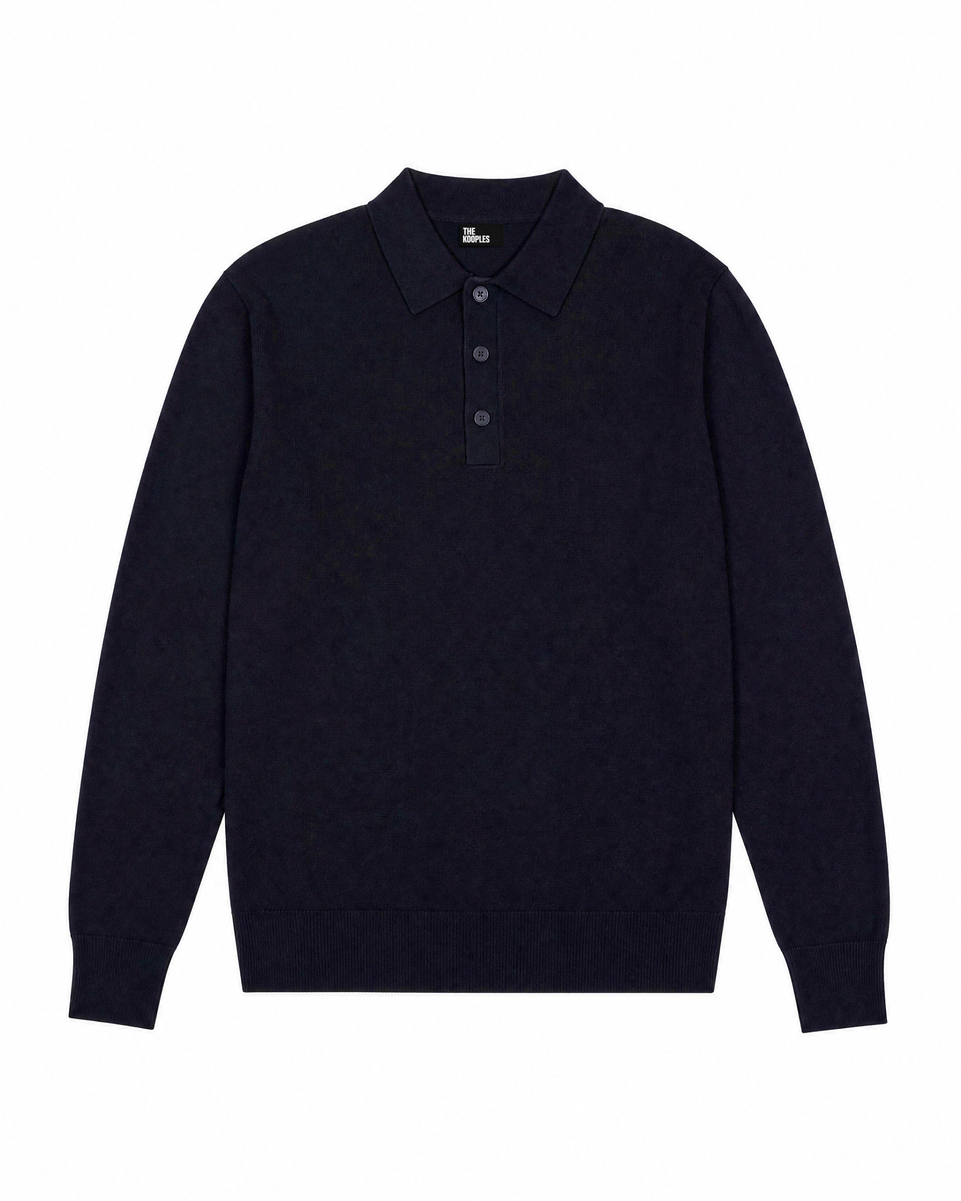 Navy Wool Polo-Neck Sweater