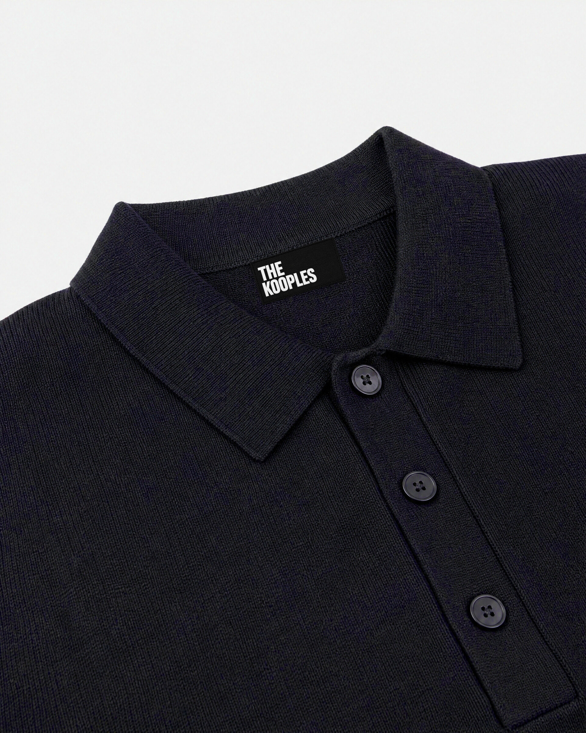 Navy Wool Polo-Neck Sweater