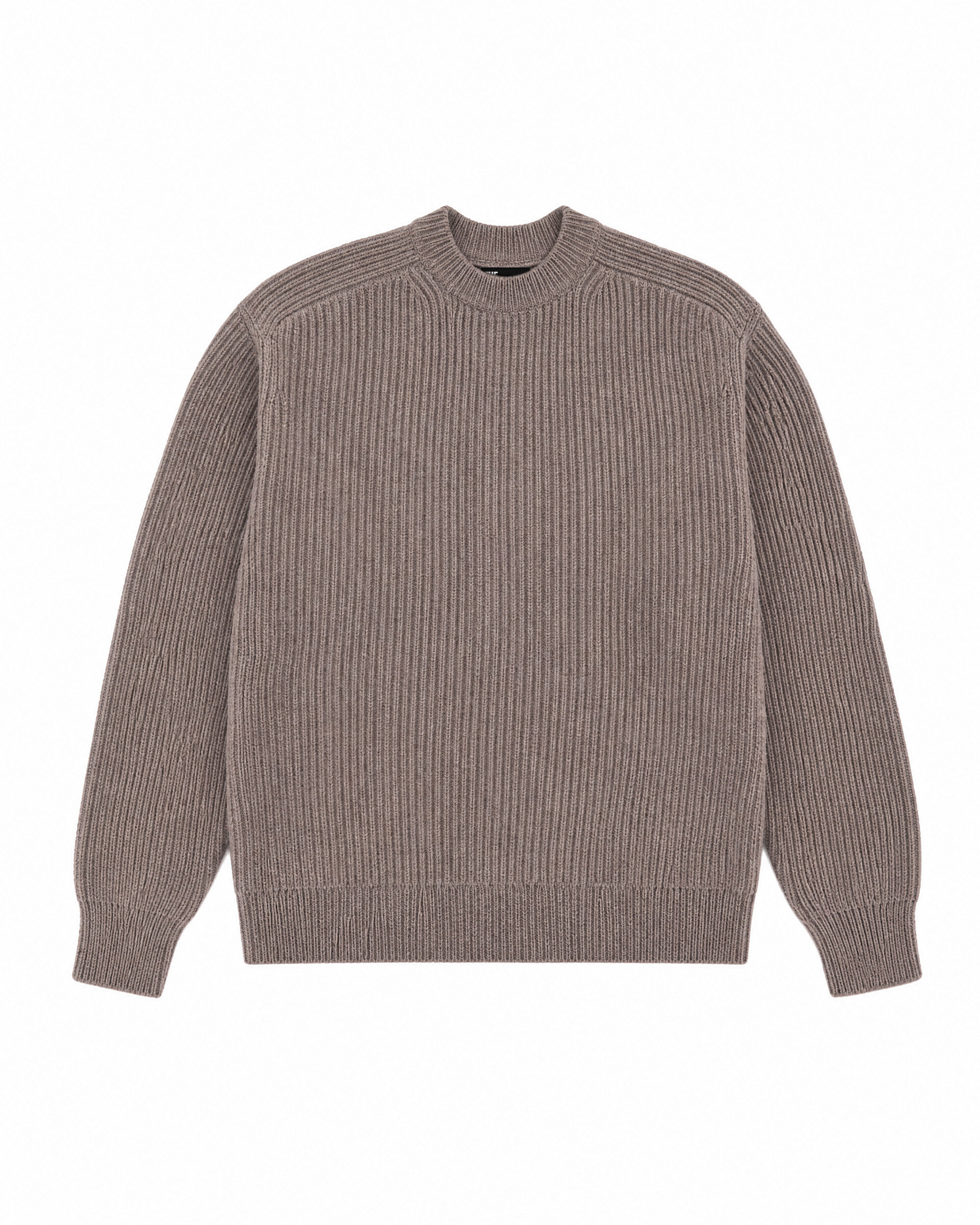 Brown wool crewneck sweater