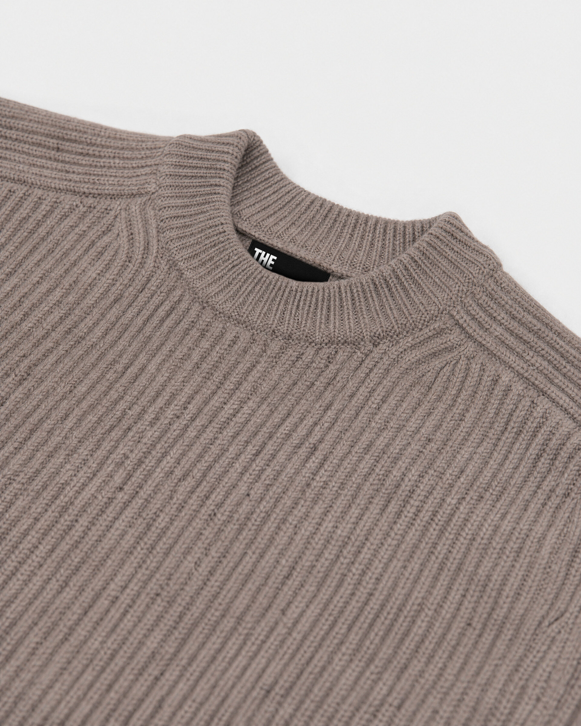 Brown wool crewneck sweater