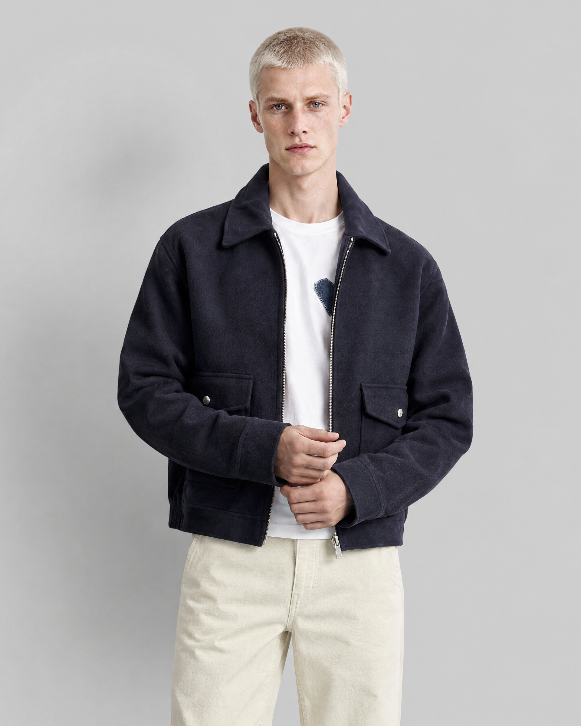 Navy Double-Sided Wool Jacket