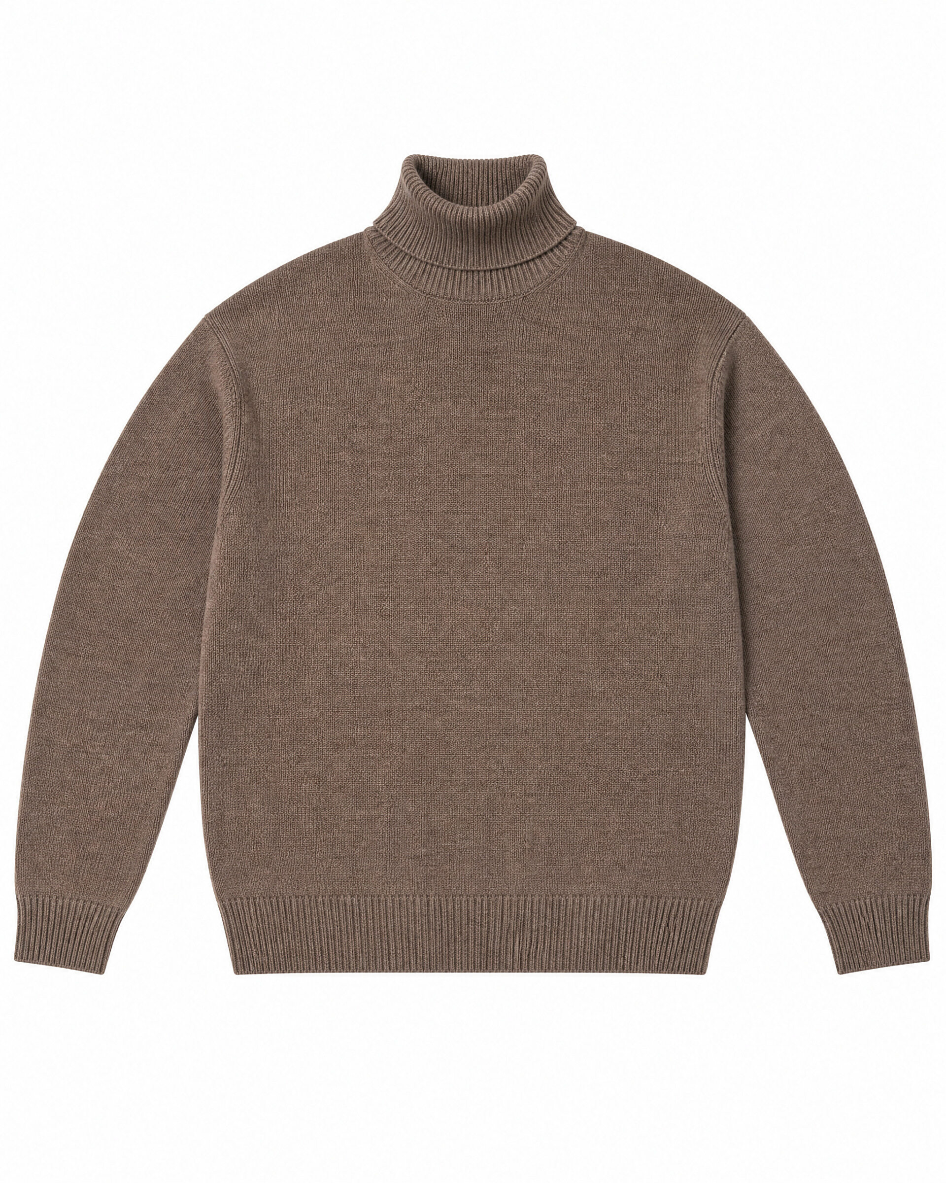 Brown Wool Turtleneck Sweater