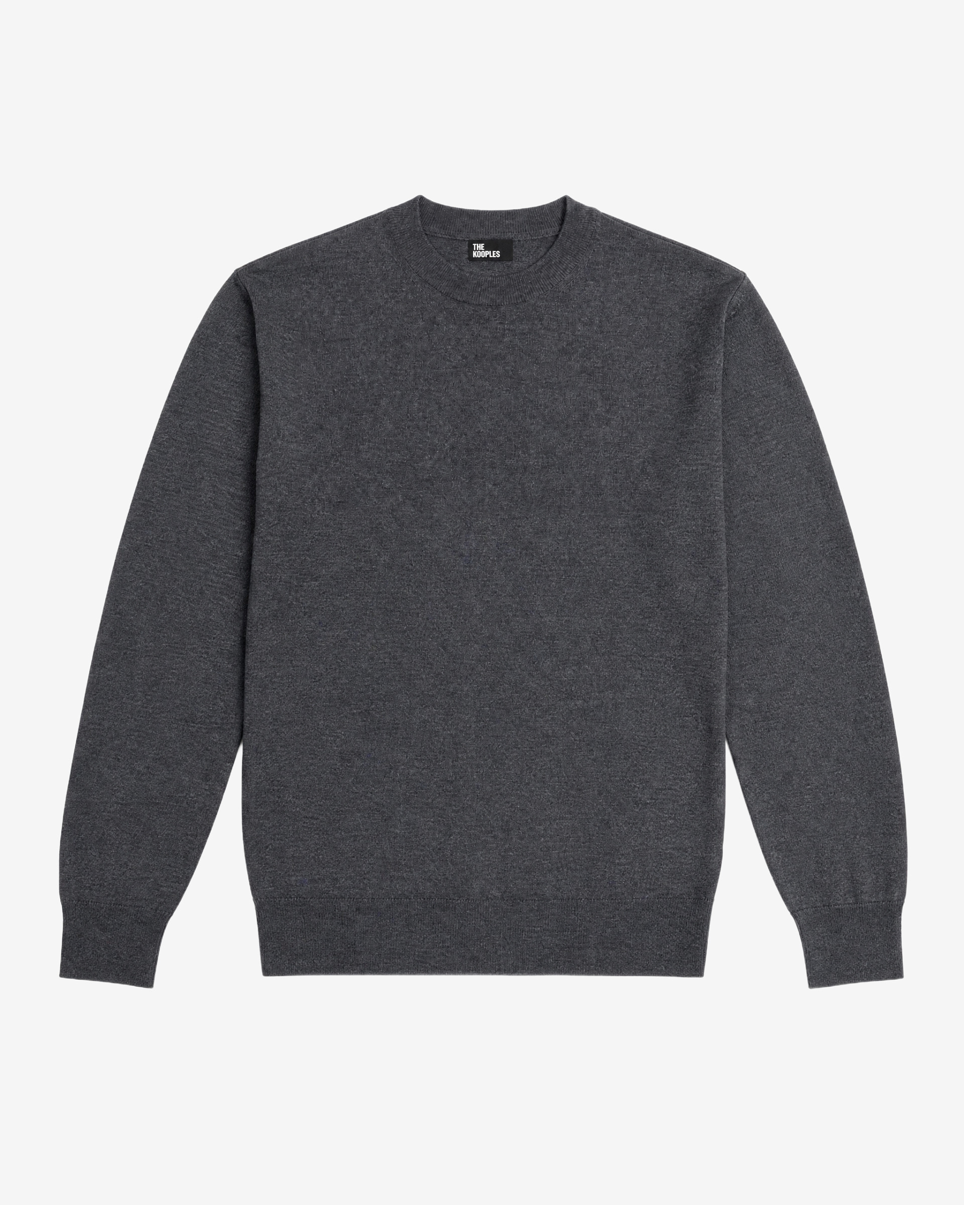 Gray Merino Wool Crew-Neck Sweater