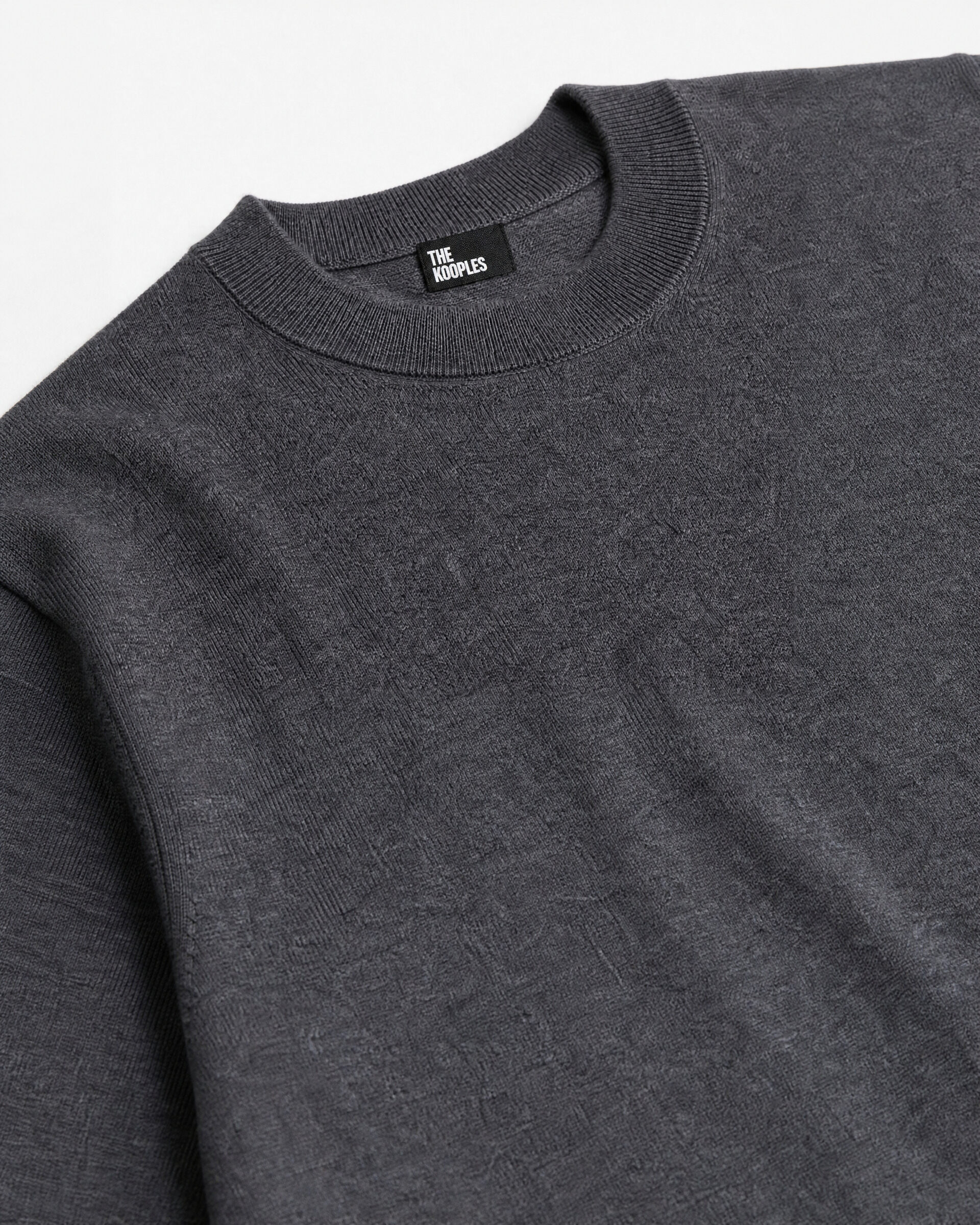Gray Merino Wool Crew-Neck Sweater