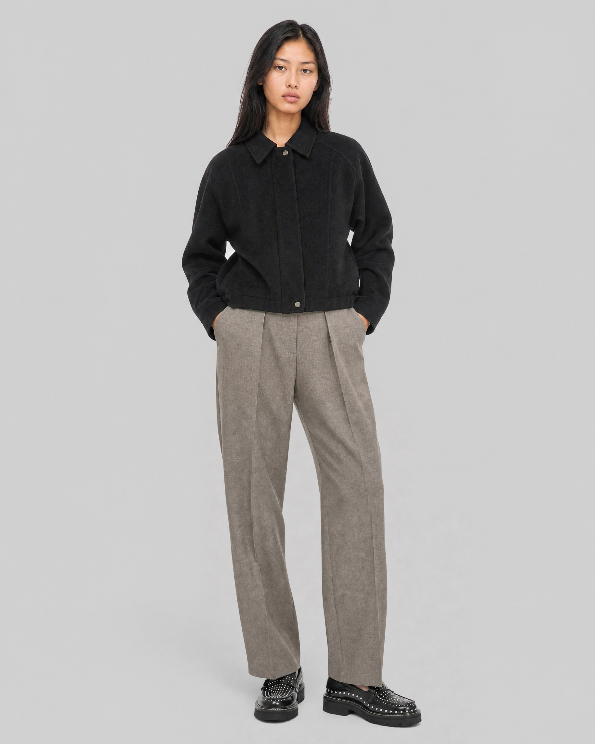 Black wool-blend jacket