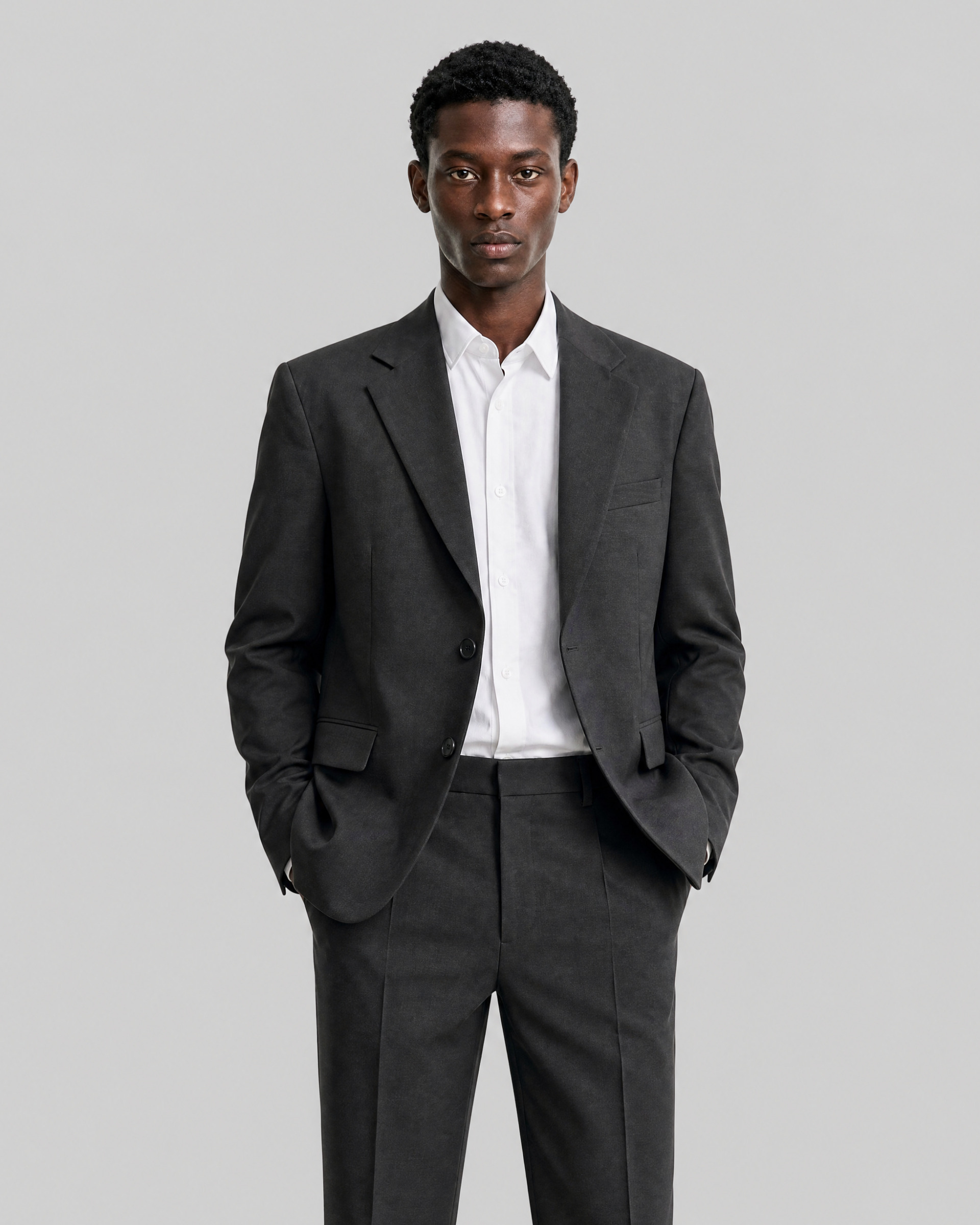 Anthracite Gray Wool Suit Jacket