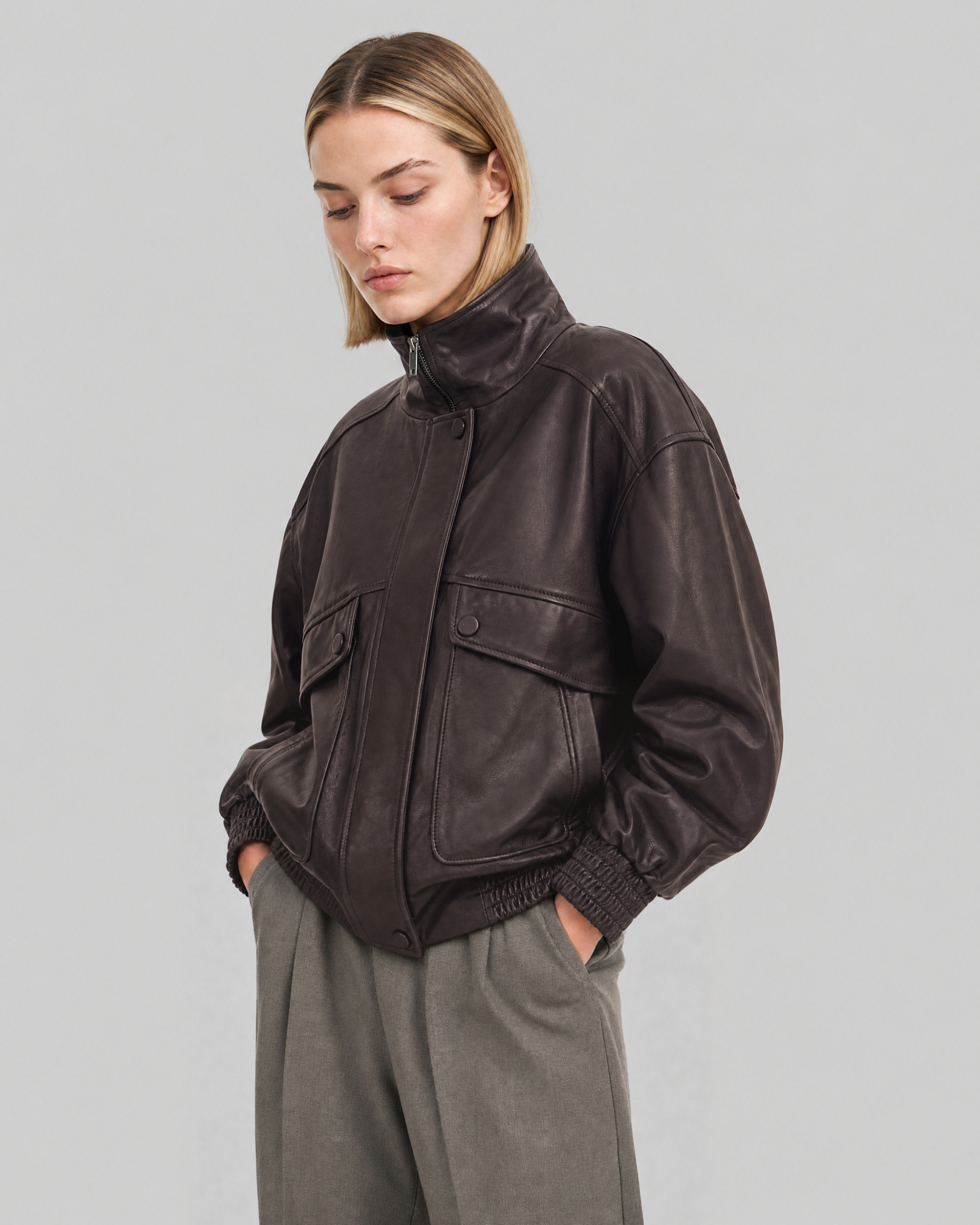 Burgundy leather jacket