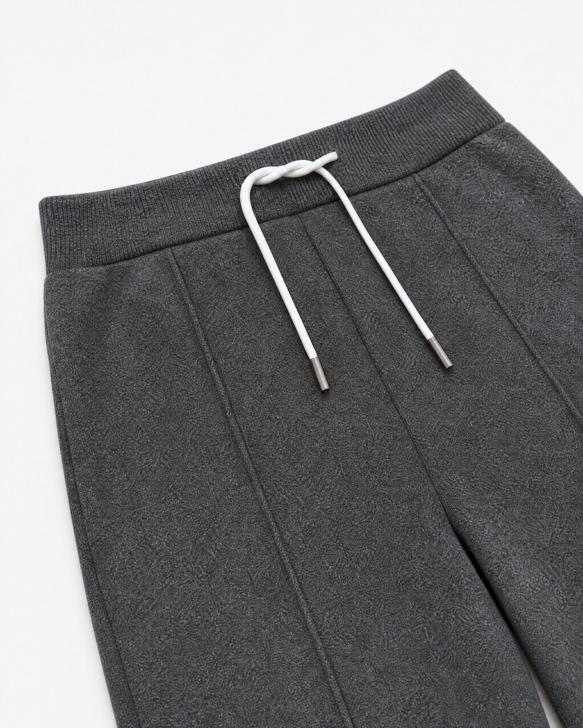 Straight-leg pants in gray wool and cashmere