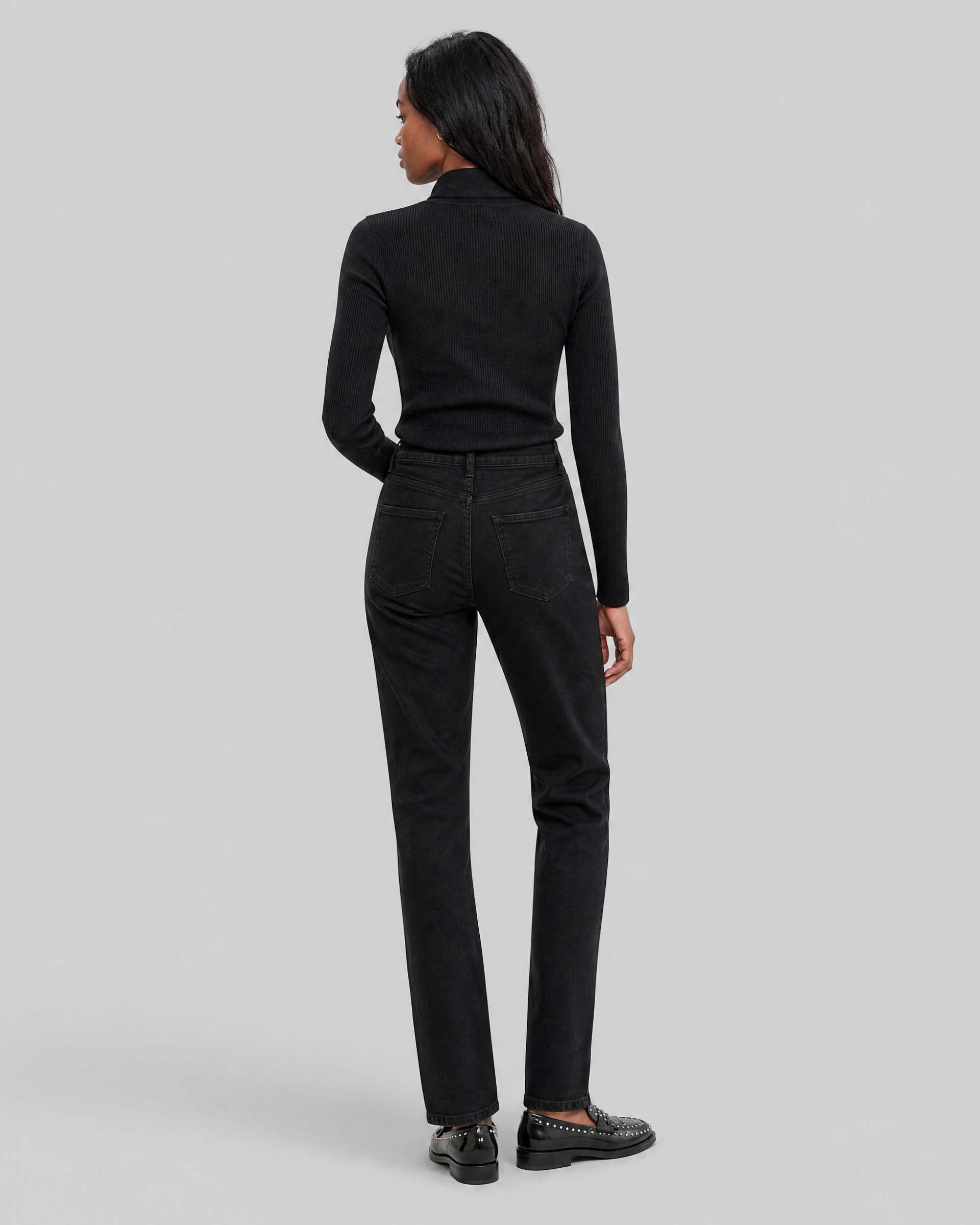 Gray Merino Wool Sweater with a Lavallière Collar