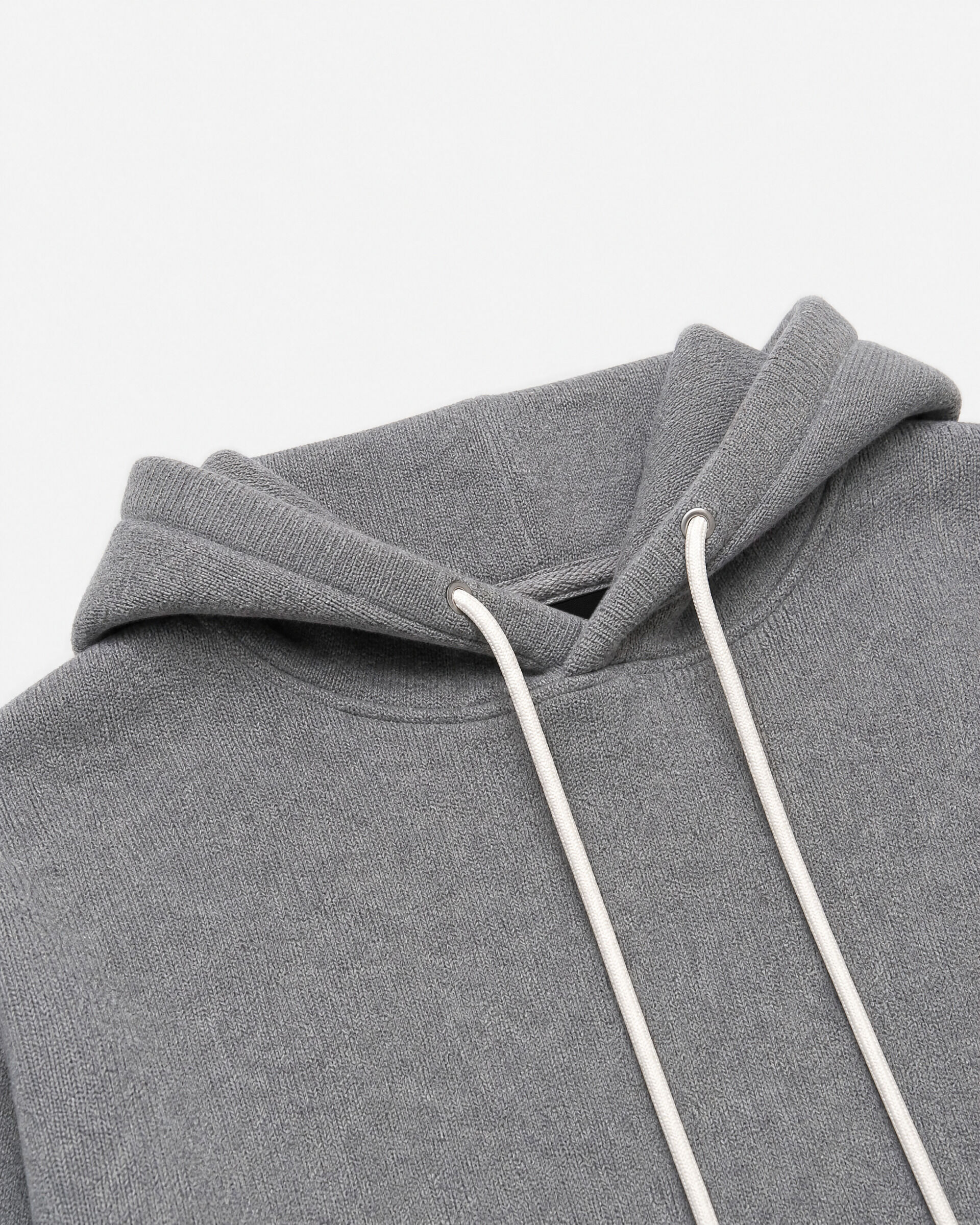 Gray merino wool and cashmere sweatshirt-style sweater
