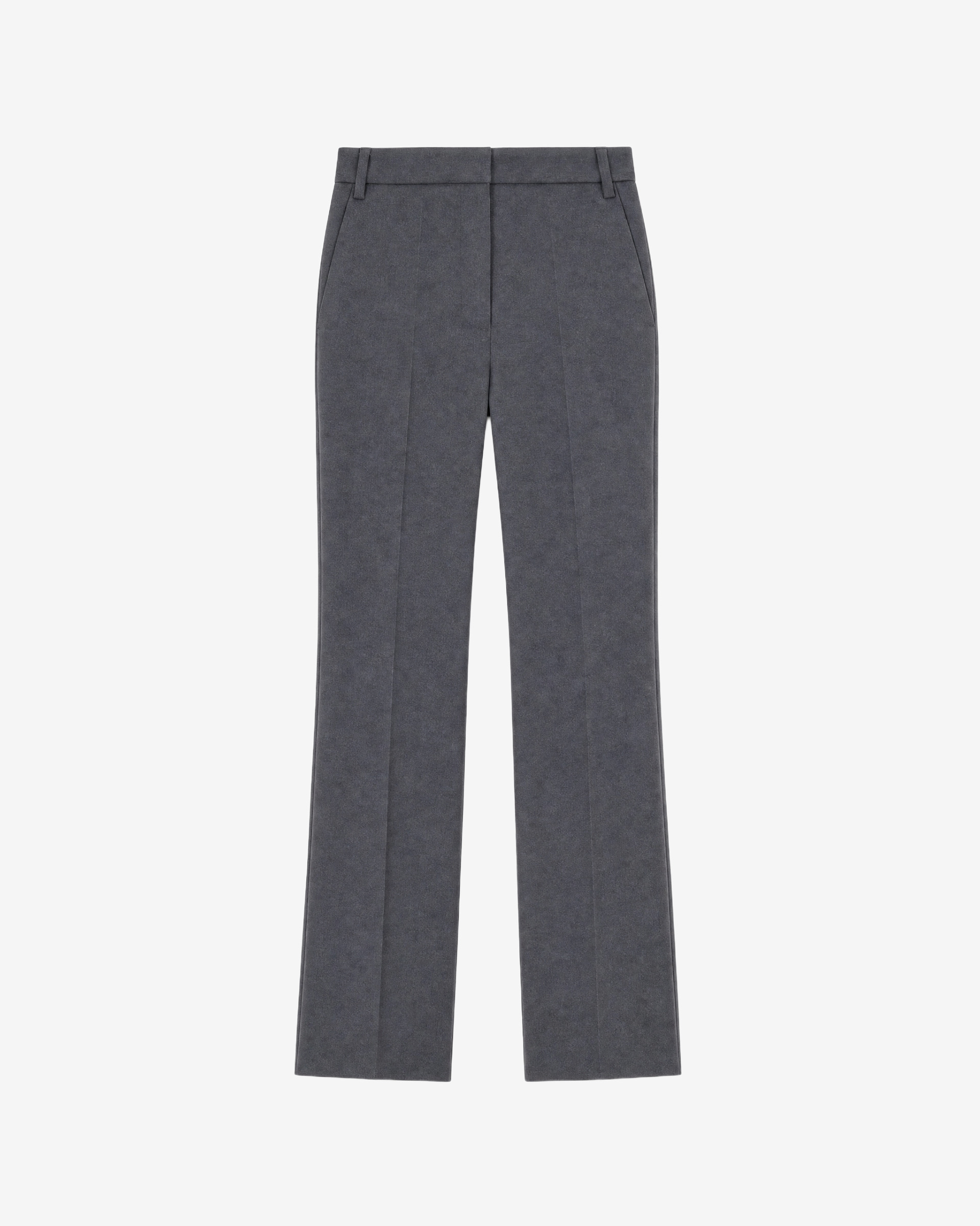 Gray wool-blend flared suit pants