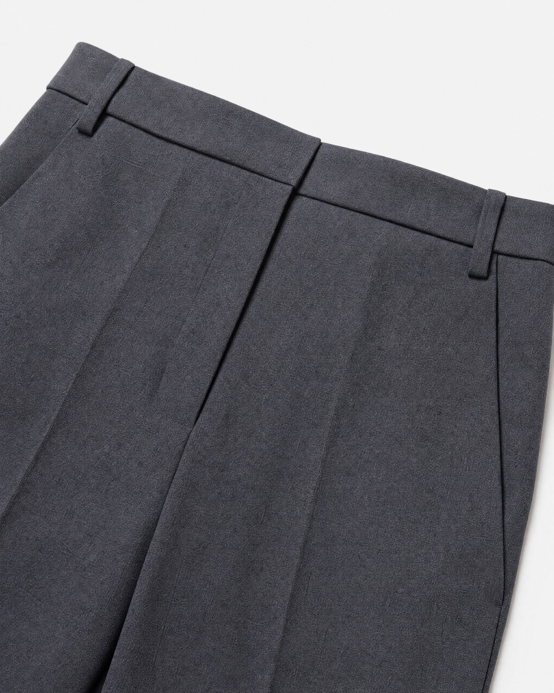 Gray wool-blend flared suit pants